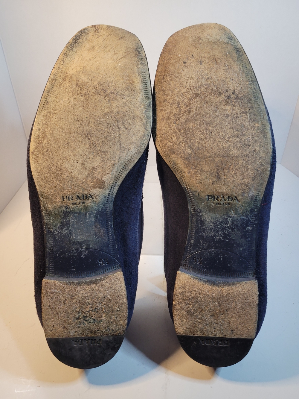 Mens Prada Navy Suede Loafers Made In Italy Size 9 1/2 - Picture 8 of 14